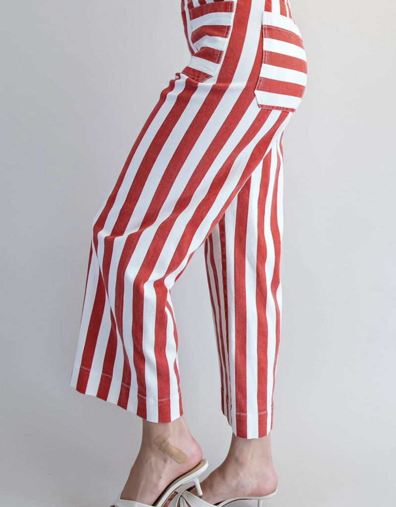 ee:some Striped Straight Leg Pants Tomato