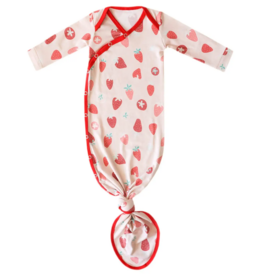 Copper Pearl Newborn Knotted Gown Strawberry