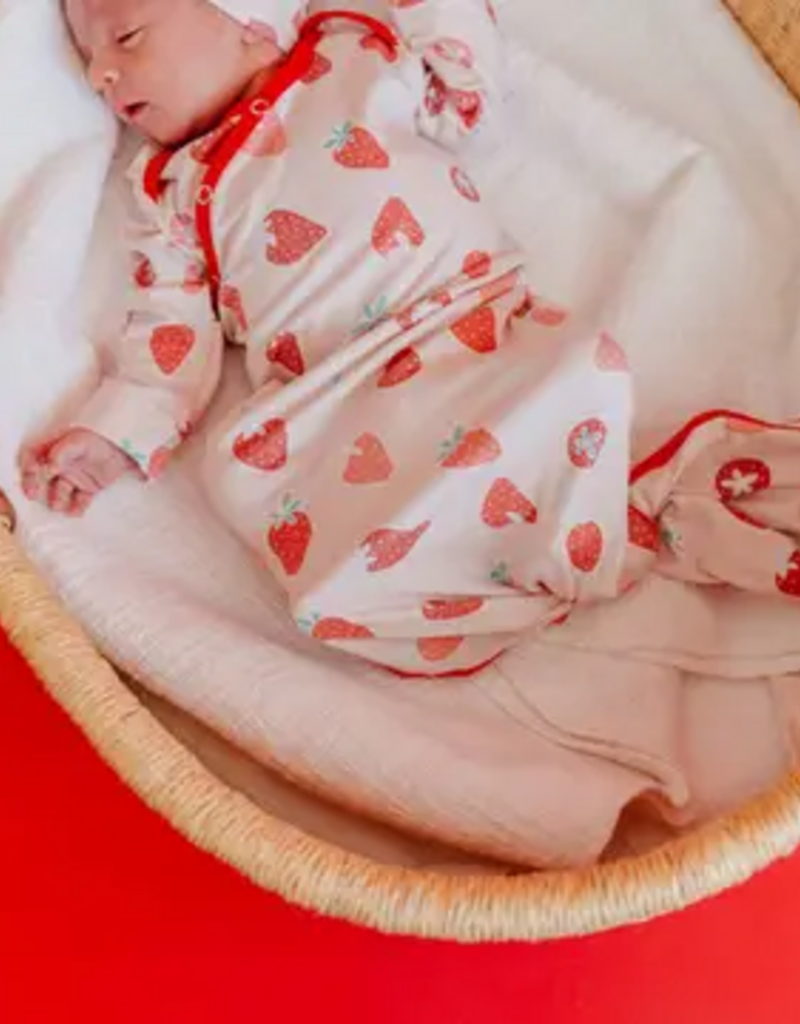 Copper Pearl Newborn Knotted Gown Strawberry