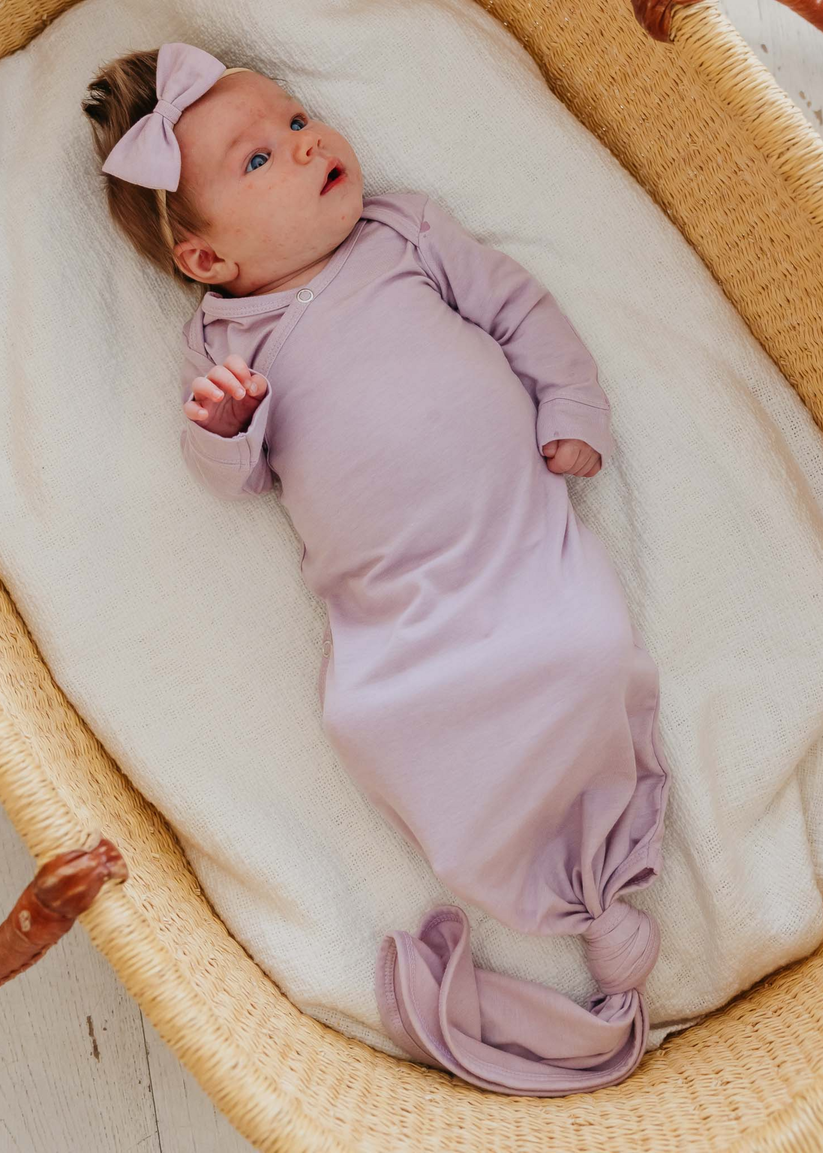Copper Pearl Newborn Knotted Gown Lily