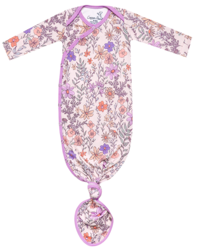 Copper Pearl Newborn Knotted Gown Flora