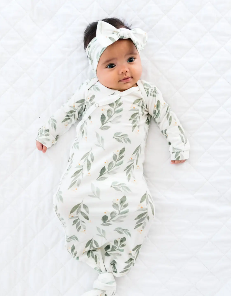 Copper Pearl Newborn Knotted Gown Fern