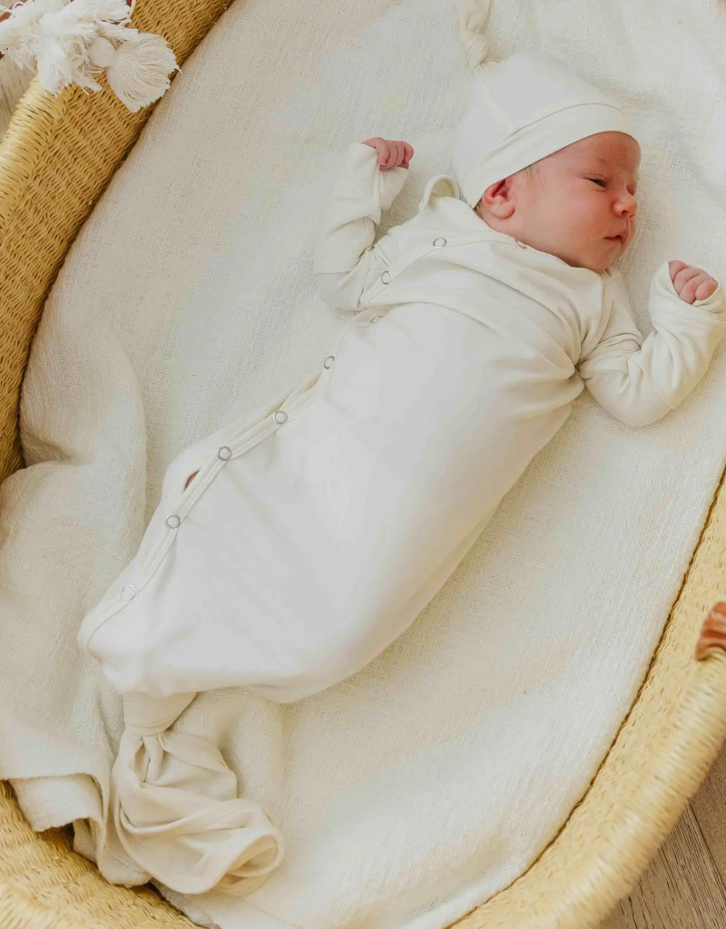 Copper Pearl Newborn Knotted Gown Cru