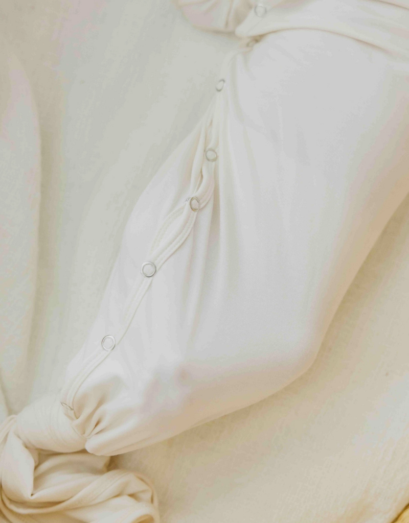 Copper Pearl Newborn Knotted Gown Cru