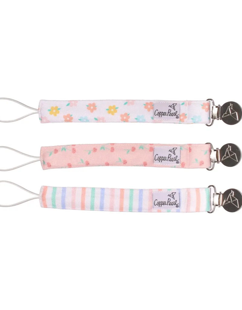 Copper Pearl Binky Clip Set Cheery