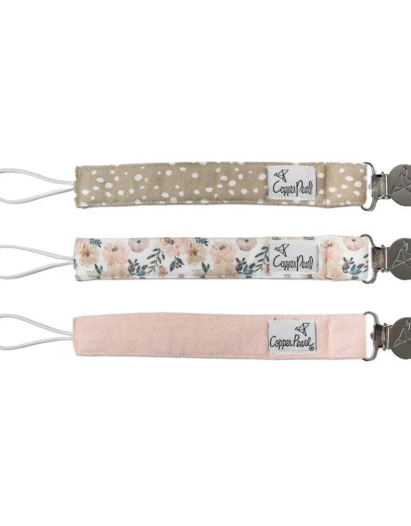 Copper Pearl Binky Clip Set Autumn