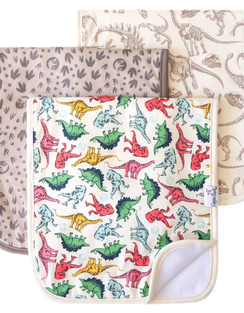 Copper Pearl Burp Cloth Set Jurassic Park