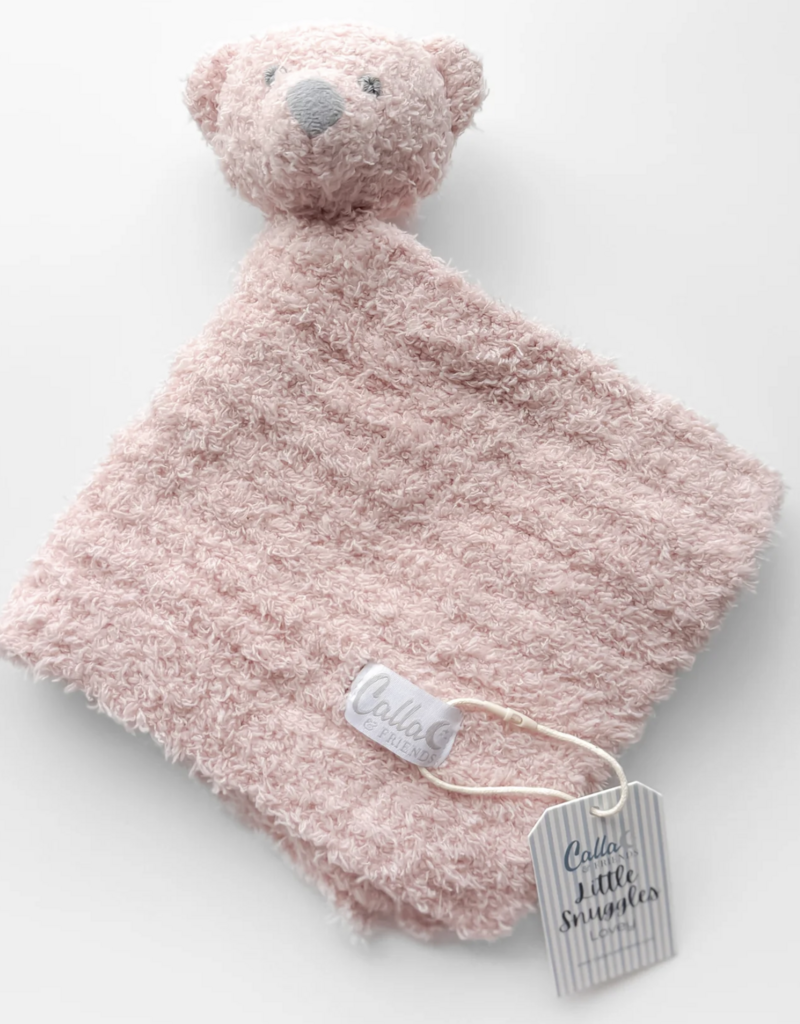 Calla & Friends Little Snuggles Rattle Bear Petal Pink