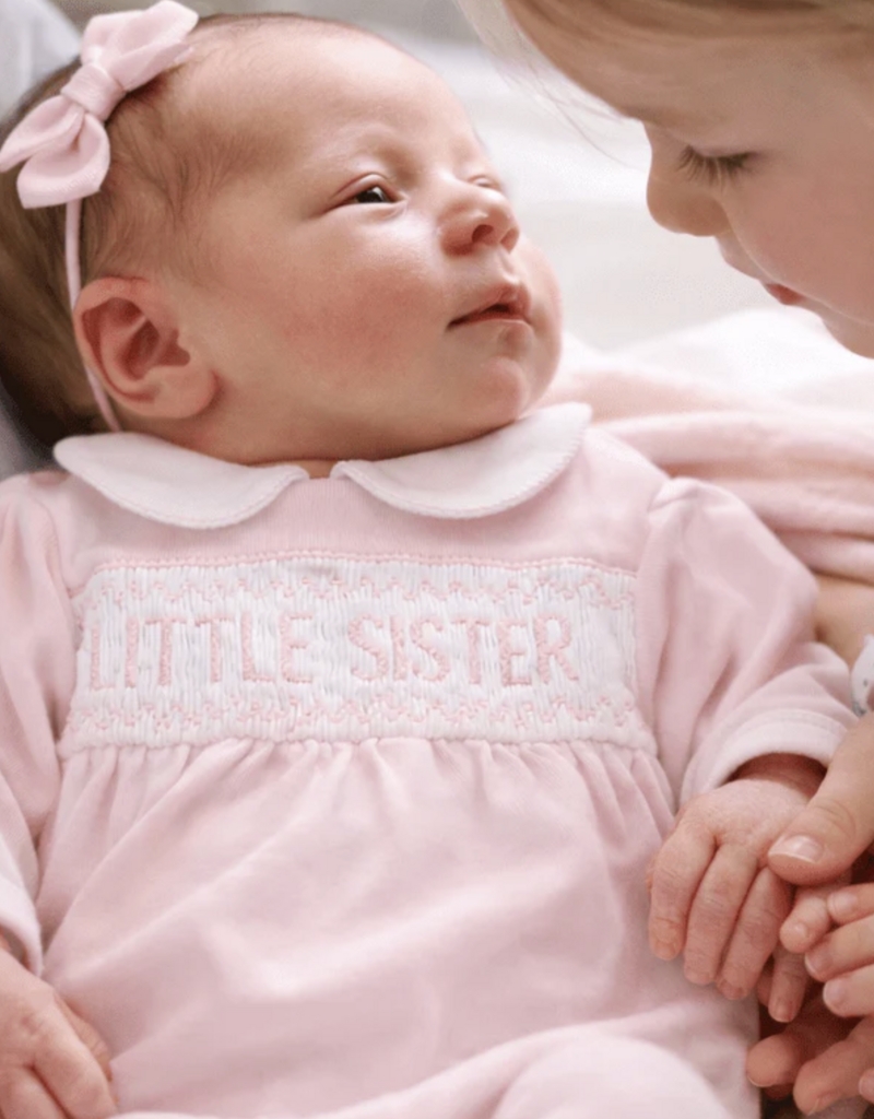 Magnolia Baby Little Sister Smocked Footie Pink