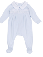 Magnolia Baby Little Brother Smocked Footie Lt Blue