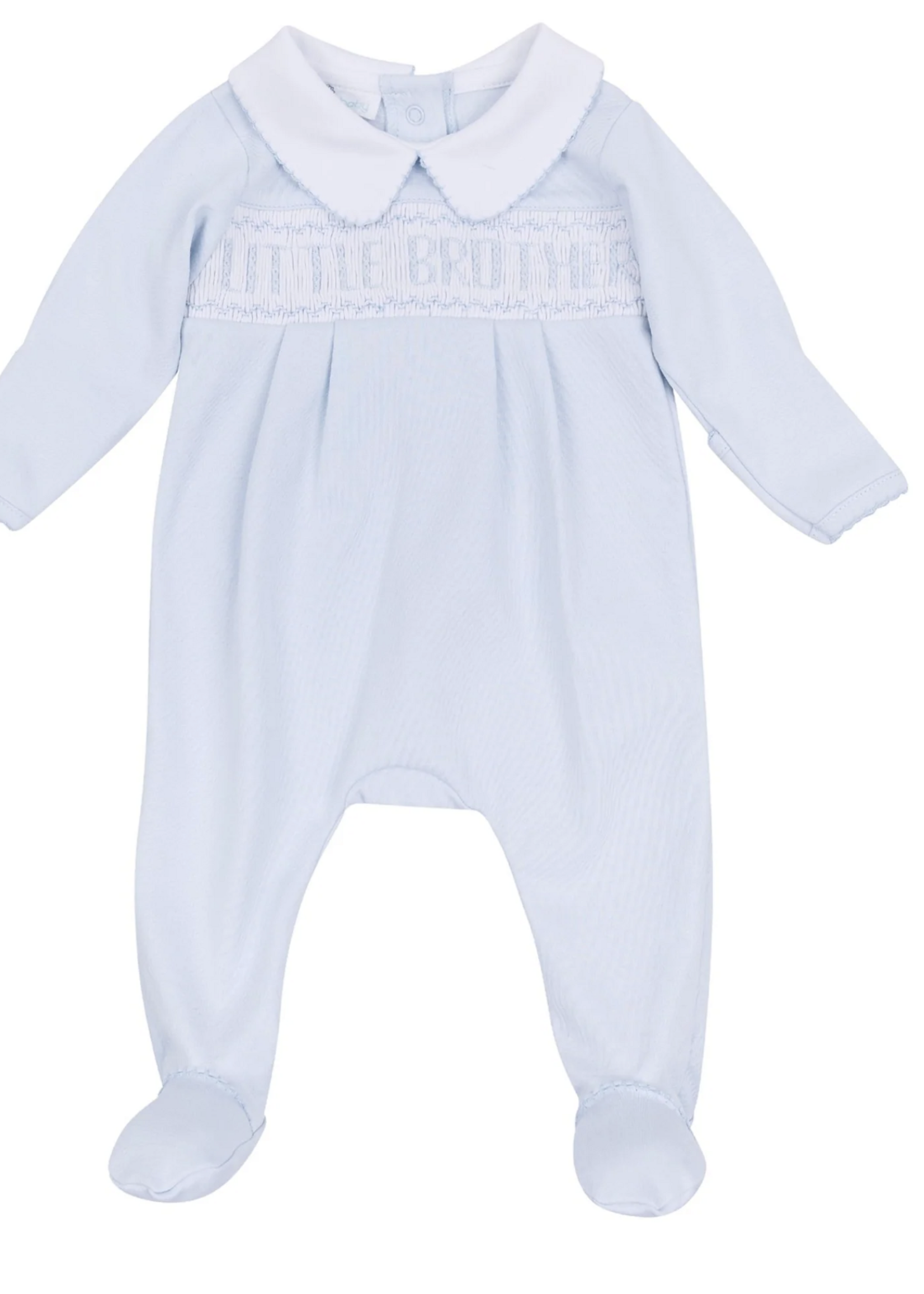 Magnolia Baby Little Brother Smocked Footie Lt Blue
