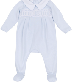 Magnolia Baby Little Brother Smocked Footie Lt Blue