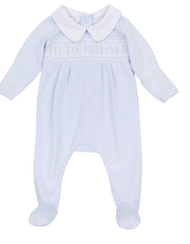 Magnolia Baby Little Brother Smocked Footie Lt Blue
