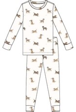 Petit Lem 2PC PJ SET L/S TOP PANT KNIT DOG PRINT