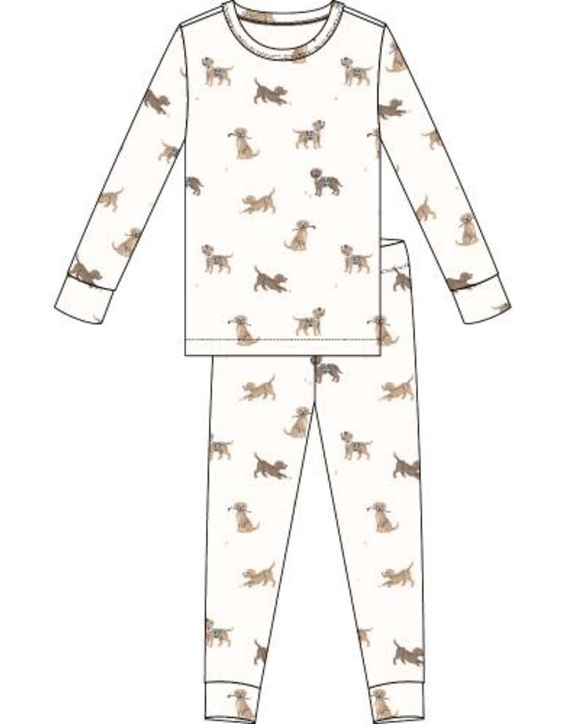 Petit Lem 2PC PJ SET L/S TOP PANT KNIT DOG PRINT