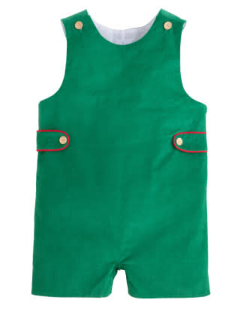 Little English Button Tab John John Evergreen Corduroy
