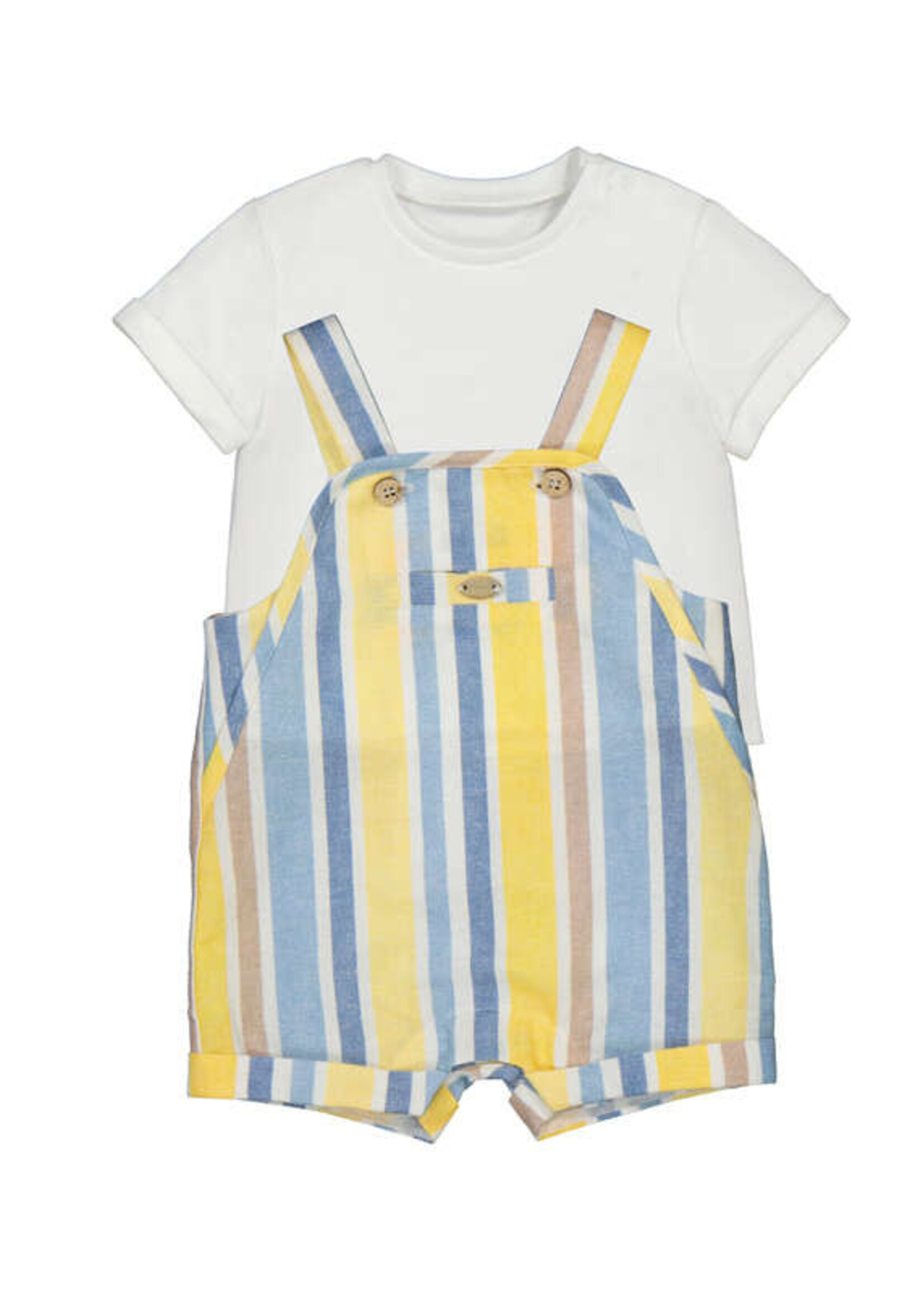 Mayoral Yellow Stripe Shortall w/Tee