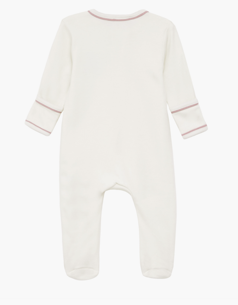 Magnolia Baby Bear Hugs Zip Footie Dusty Rose
