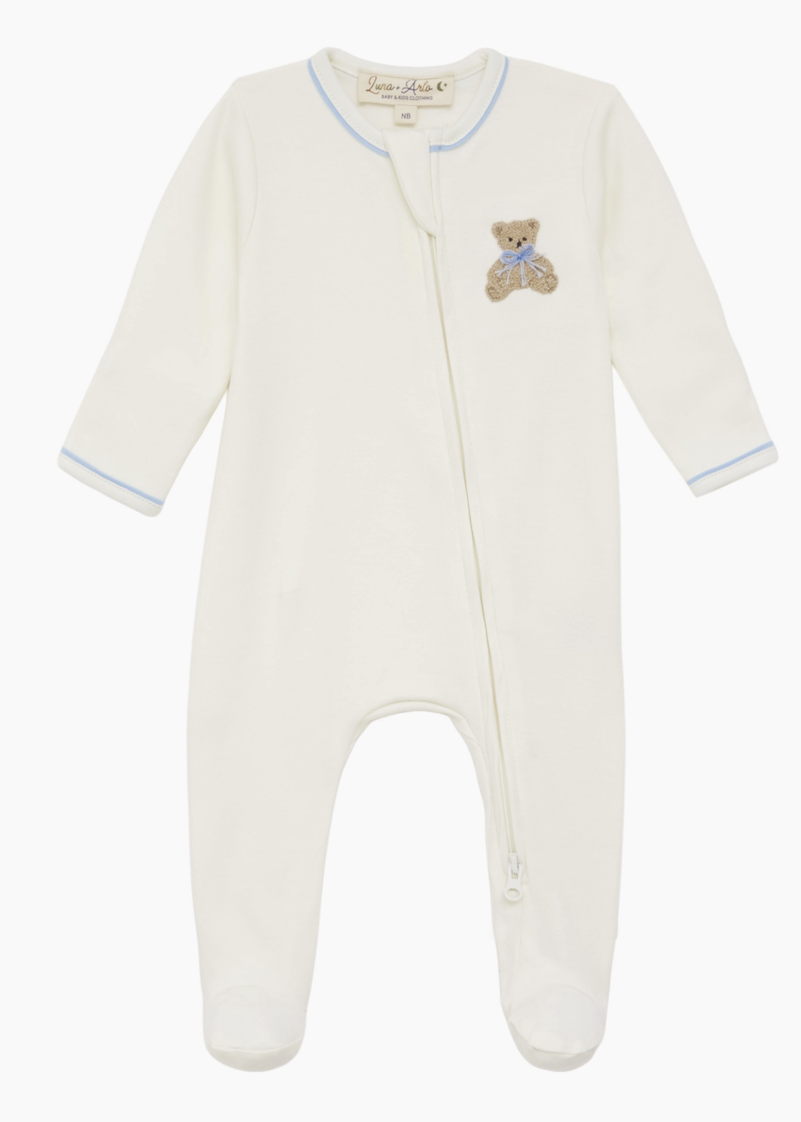 Magnolia Baby Bear Hugs Zip Footie Sky