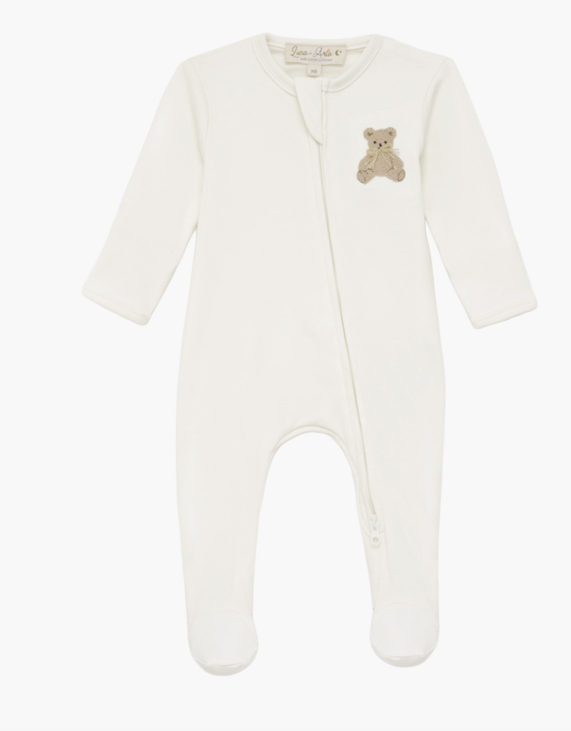 Magnolia Baby Bear Hugs Zip Footie Ivory