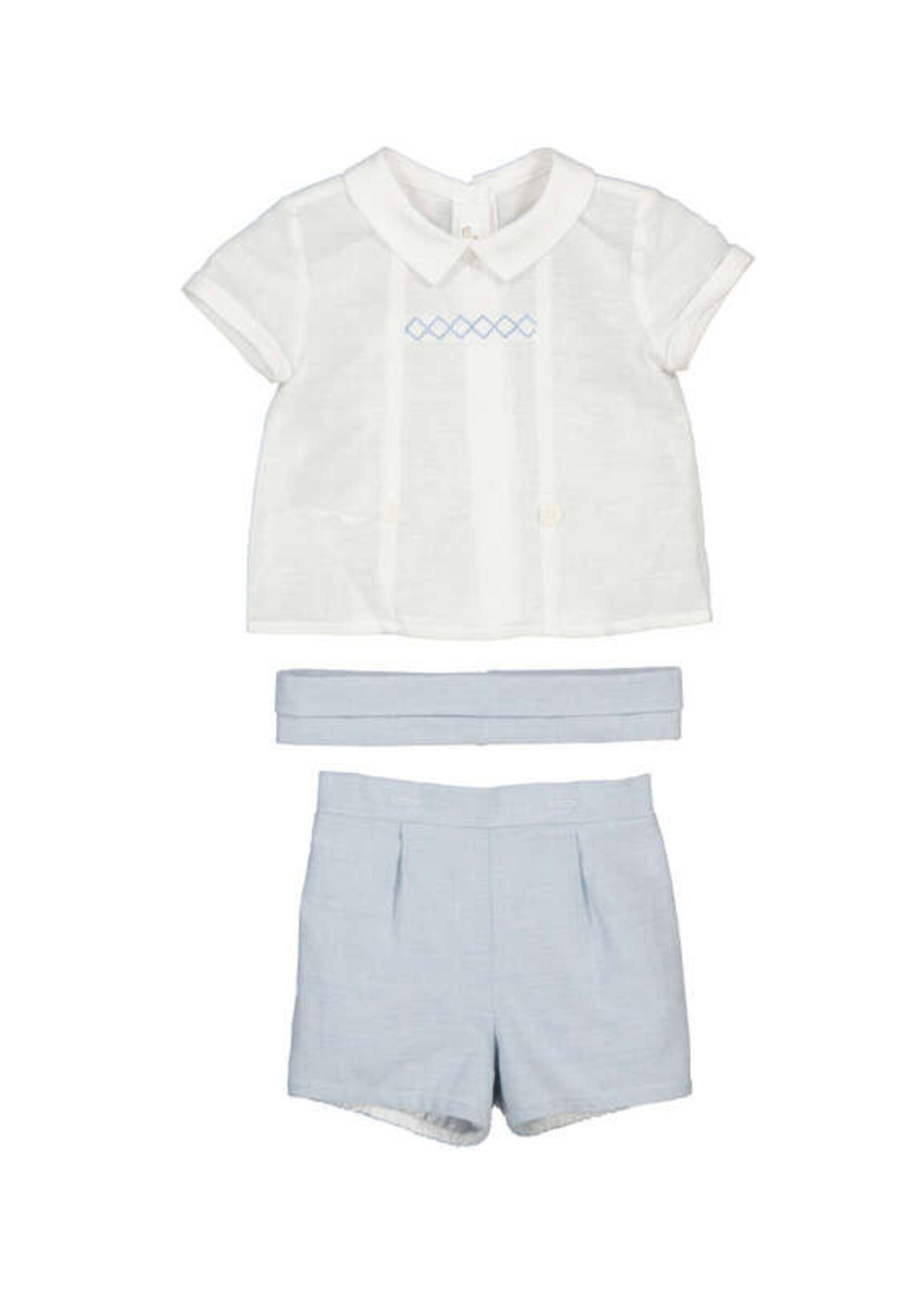 Mayoral Linen Light Blue Short Set