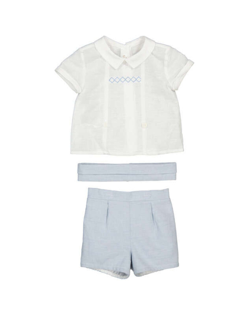 Mayoral Linen Light Blue Short Set