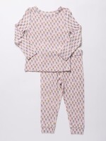 Pink Chicken kids bamboo pj set - pink carnations