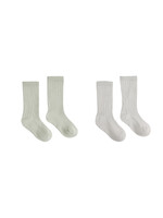Rylee + Cru LLC RIBBED SOCKS  2-PACK FOG  SAGE