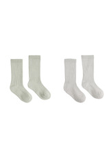 Rylee + Cru Inc. RIBBED SOCKS  2-PACK FOG  SAGE