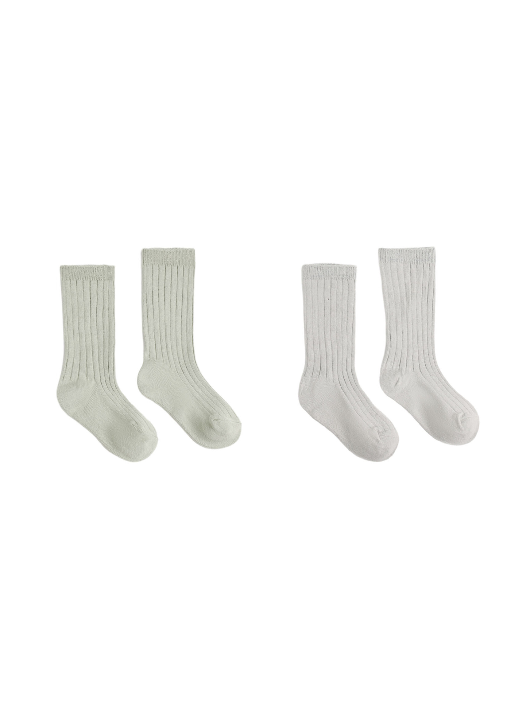 Rylee + Cru LLC RIBBED SOCKS  2-PACK FOG  SAGE