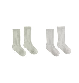 Rylee + Cru Inc. RIBBED SOCKS  2-PACK FOG  SAGE