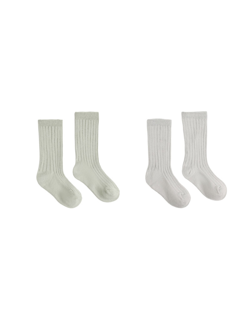 Rylee + Cru Inc. RIBBED SOCKS  2-PACK FOG  SAGE
