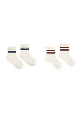 Rylee + Cru Inc. STRIPE SOCKS 2-PACK FOG MULBERRY