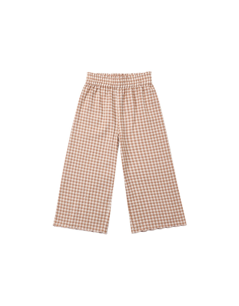Rylee + Cru Inc. WIDE LEG PANT FAWN GINGHAM