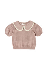 Rylee + Cru Inc. POINTELLE COLLARED TOP ROSEWOOD