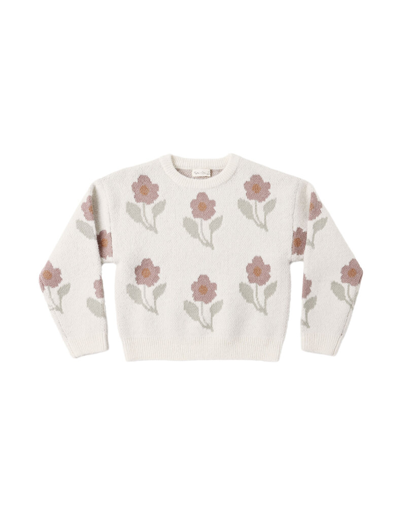 Rylee + Cru Inc. ASPEN SWEATER IVORY FLOWER IVORY