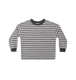 Rylee + Cru Inc. RELAXED LONG SLEEVE TEE BLUE STRIPE