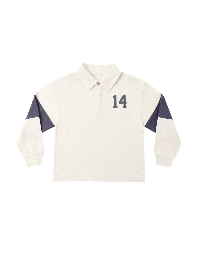 Rylee + Cru Inc. RUGBY POLO MIDNIGHT NATURAL