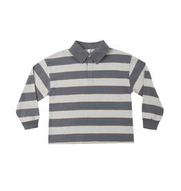 Rylee + Cru LLC RUGBY POLO SAGE STRIPE