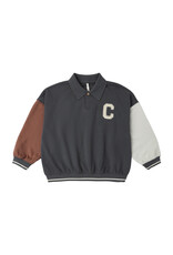 Rylee + Cru LLC COLLARED SWEATSHIRT COLOR BLOCK