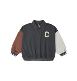 Rylee + Cru LLC COLLARED SWEATSHIRT COLOR BLOCK