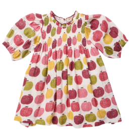 Pink Chicken girls puff sleeve stevie- pink delicious apples
