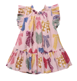 Pink Chicken girls harper dress - patterned bows