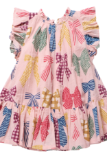 Pink Chicken girls harper dress - patterned bows