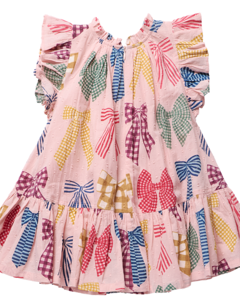 Pink Chicken girls harper dress - patterned bows