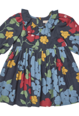 Pink Chicken girls amara dress - navy hibiscus floral