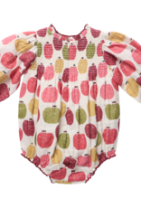 Pink Chicken baby girls stevie puff sleeve bubble - pink delicious apples