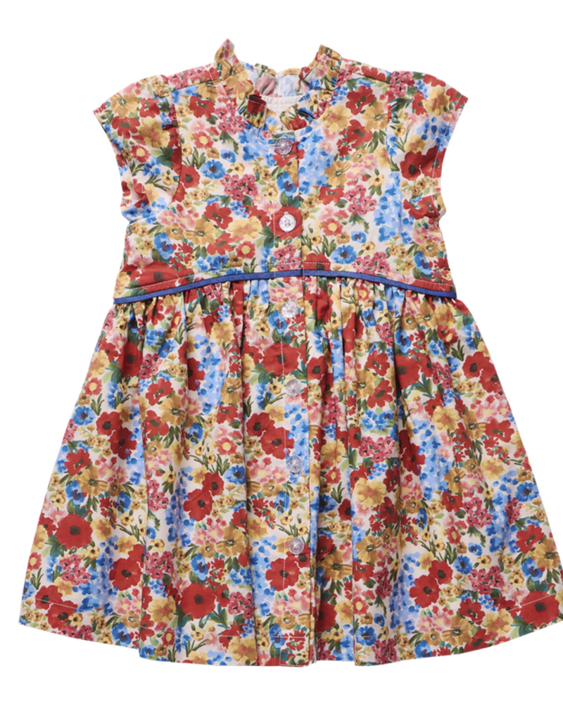 Pink Chicken girls fatima dress - watercolor meadow