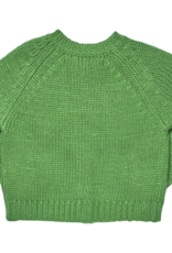 Pink Chicken girls blossom sweater - blue flower embroidery