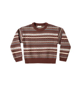 Rylee + Cru LLC ASPEN SWEATER MULBERRY MULTI-STRIPE